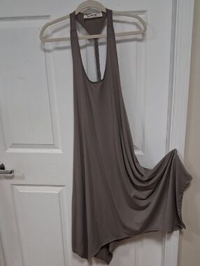 Three Bird Nest Taupe Halter Midi Dress
